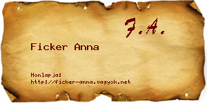Ficker Anna névjegykártya